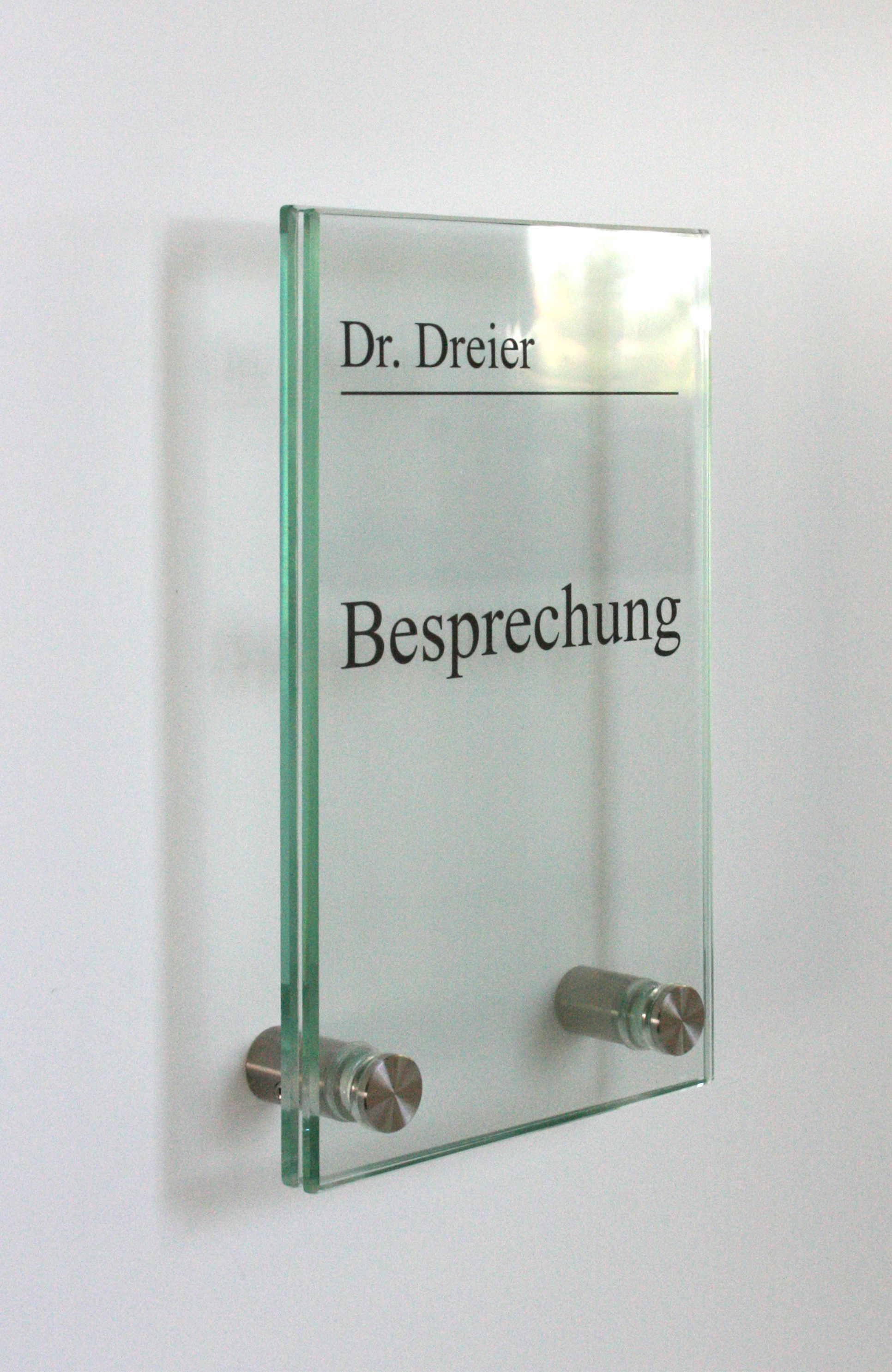 Glas-Türschild KRISTALLUM-R - 100 x 170 mm (BxH)
