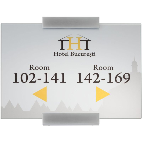Glas-Türschild MONACO - 420 x 297 mm A3 quer