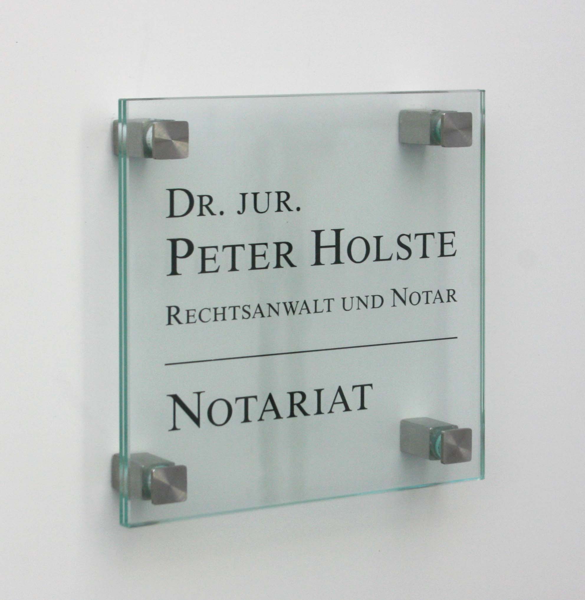 Glas-Türschild INOFIX-Q - 150 x 150 mm