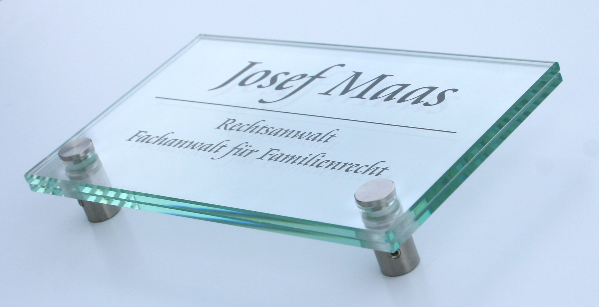 Glas-Türschild KRISTALLUM-R - 170 x 100 mm (BxH)