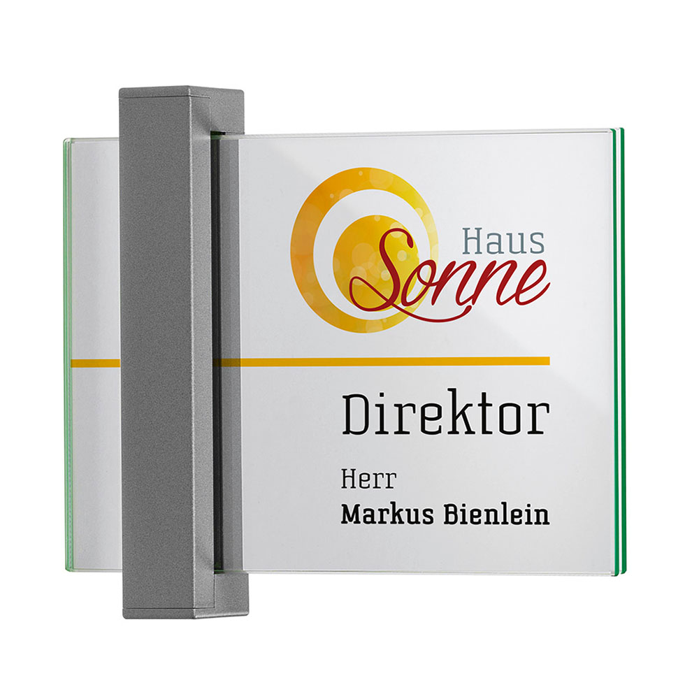 Glas-Türschild TORINO - 210 x 148 mm A5 quer (BxH)