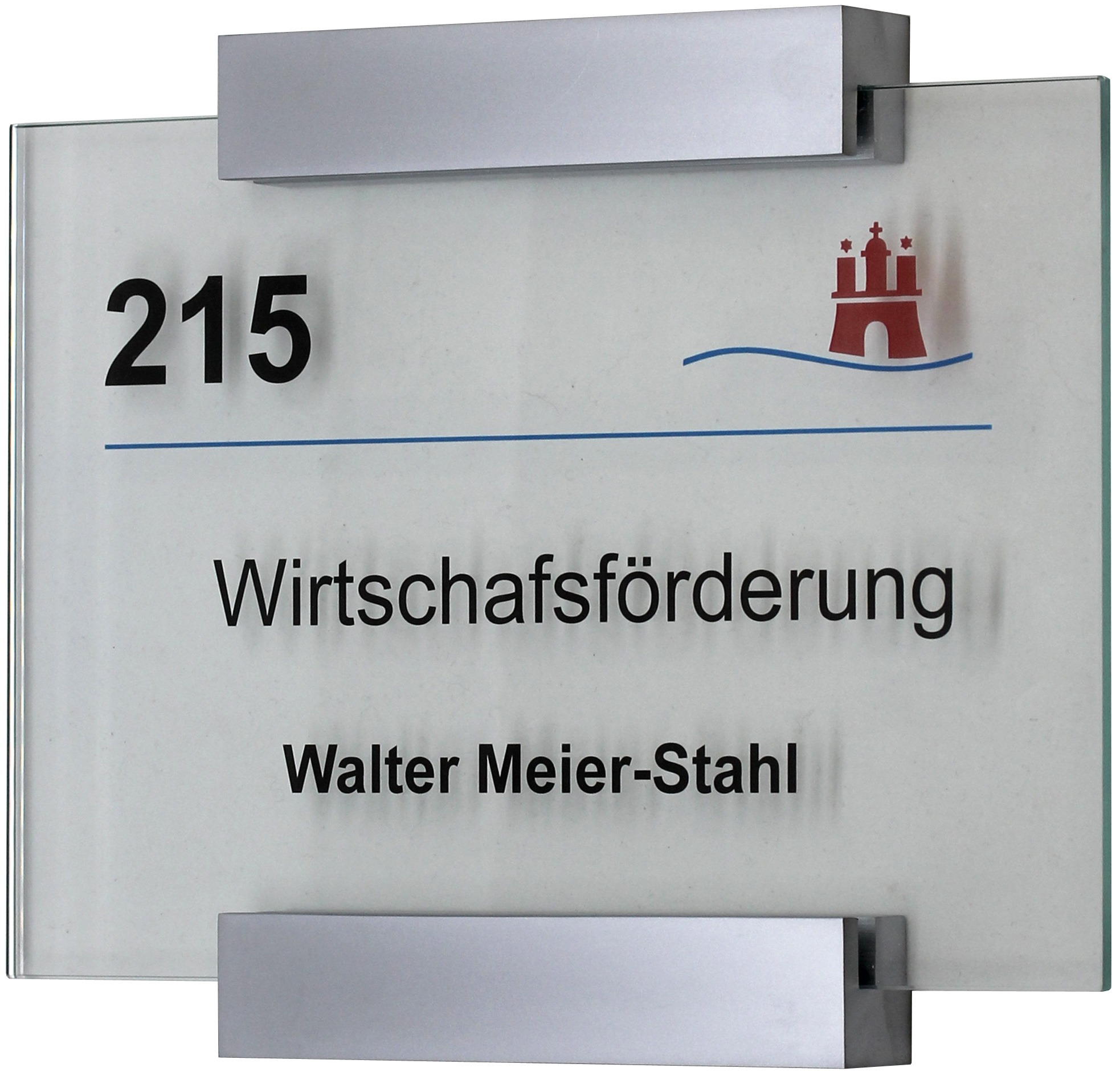 Glas-Türschild MONACO - 210 x 148 mm A5 quer