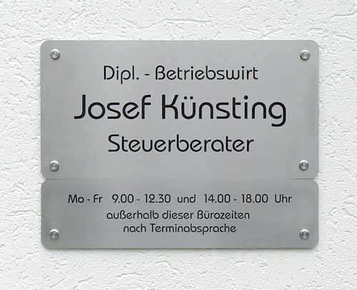 Rundeck Edelstahl-Schild - 2 mm Typ Rondo
