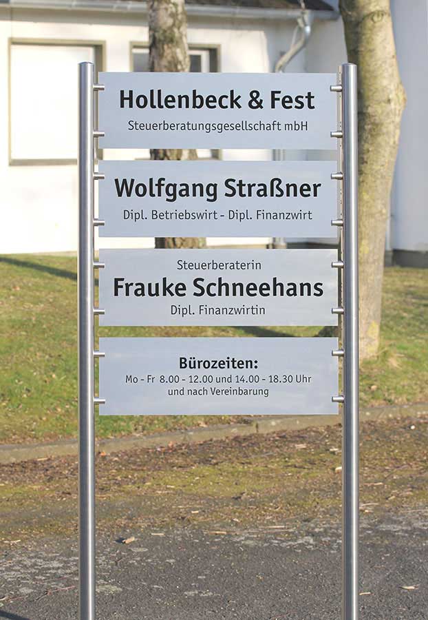 Edelstahl-Schildständer - Typ HGH-V2A-6020-1