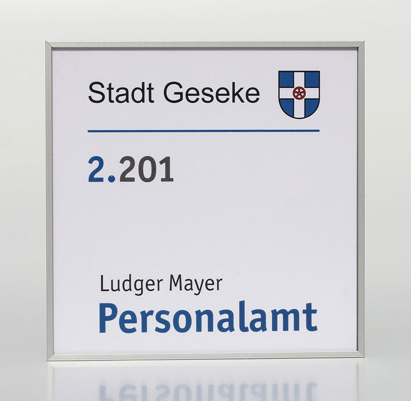 Türschild MADRID Silver Line - 120,5 x 120,5 mm - - entnahmesicher -