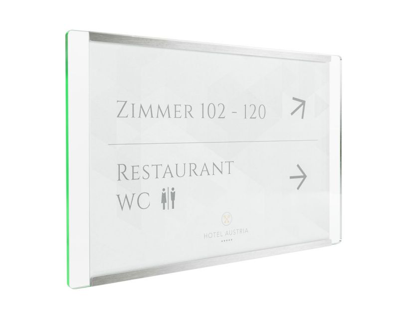 Infoschild NIRO.glaslook - 455 x 299 mm (BxH) A3 quer