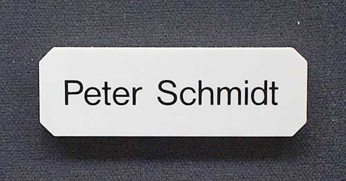 Namensschild Achteck-Standard - 75 x 25 mm