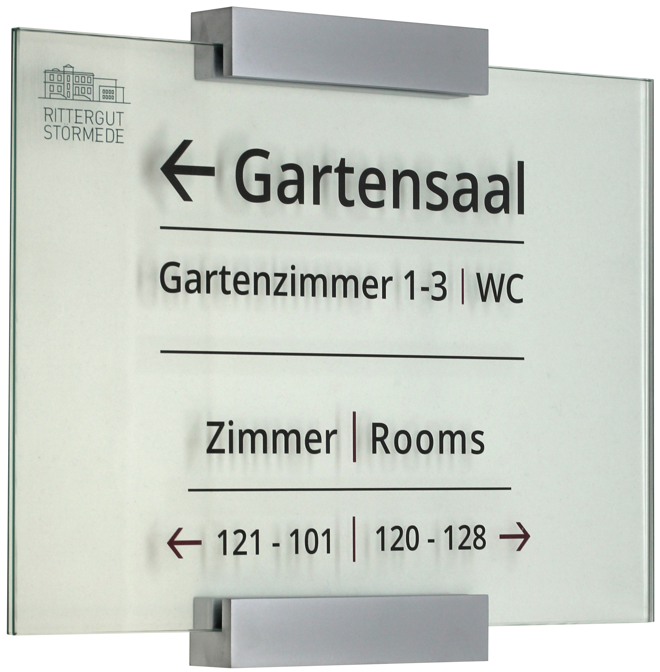Glas-Türschild MONACO - 297 x 210 mm A4 quer