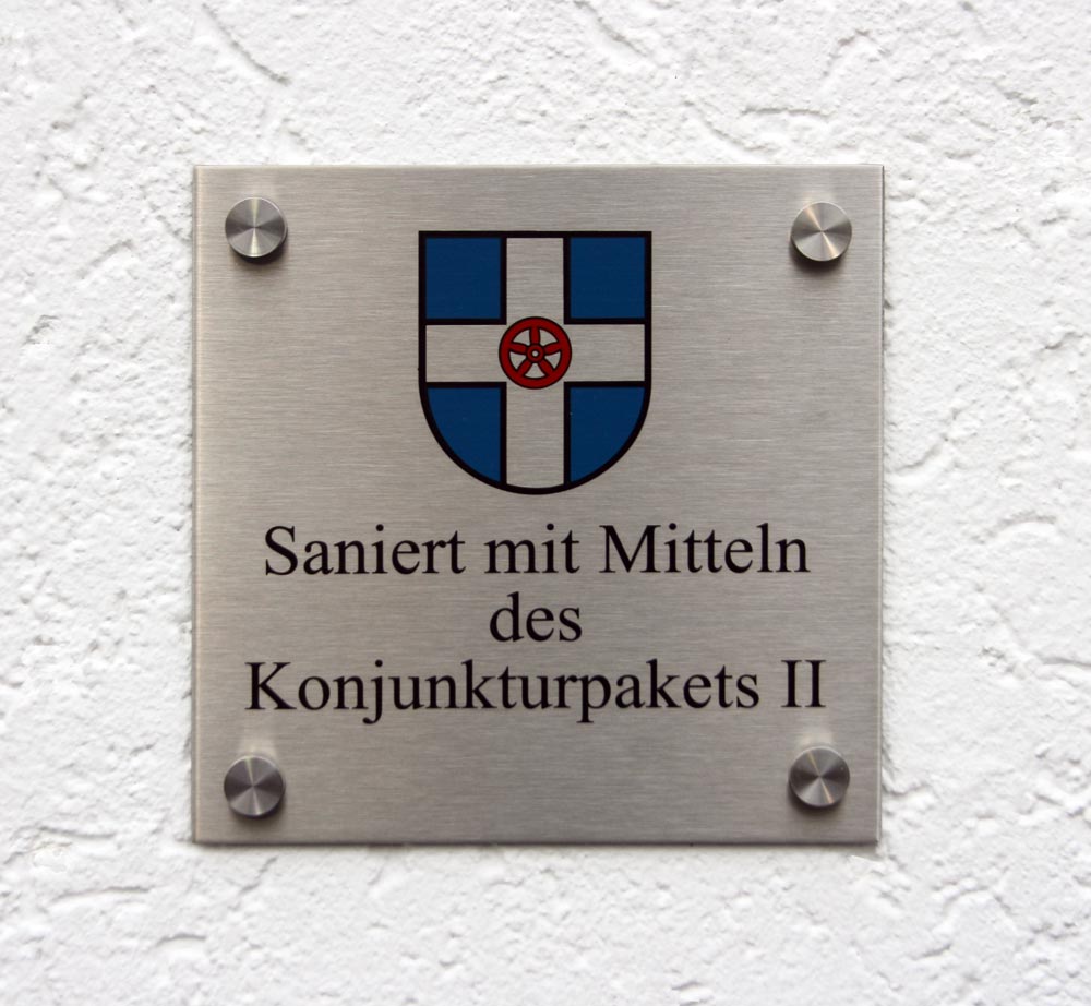 Rechteck Edelstahl-Schild - 2 mm Typ Quadro