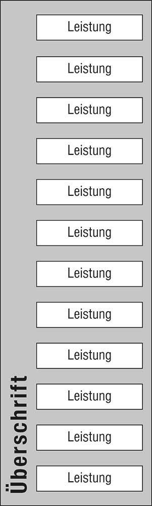 Leistungs-Tafel - 300 x 1000 mm - mit 12 Titel