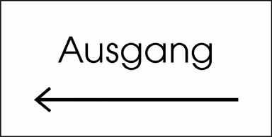 Typ Beta 135 x 68 mm - Ausgang mit Pfeil links