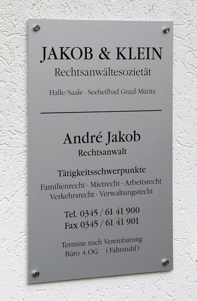 Alu-Schild Typ Alpha - 2 mm silber eloxiert