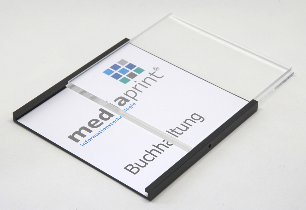 Türschild SlideFix Black - 297 x 210 mm (BxH) A4 quer