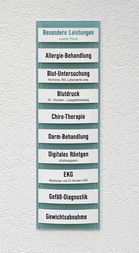 Leistungs-Tafel - 225 x 500 mm - Überschrift + 5 Titel