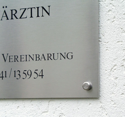 Rechteck Edelstahl-Schild - 2 mm Typ Quadro