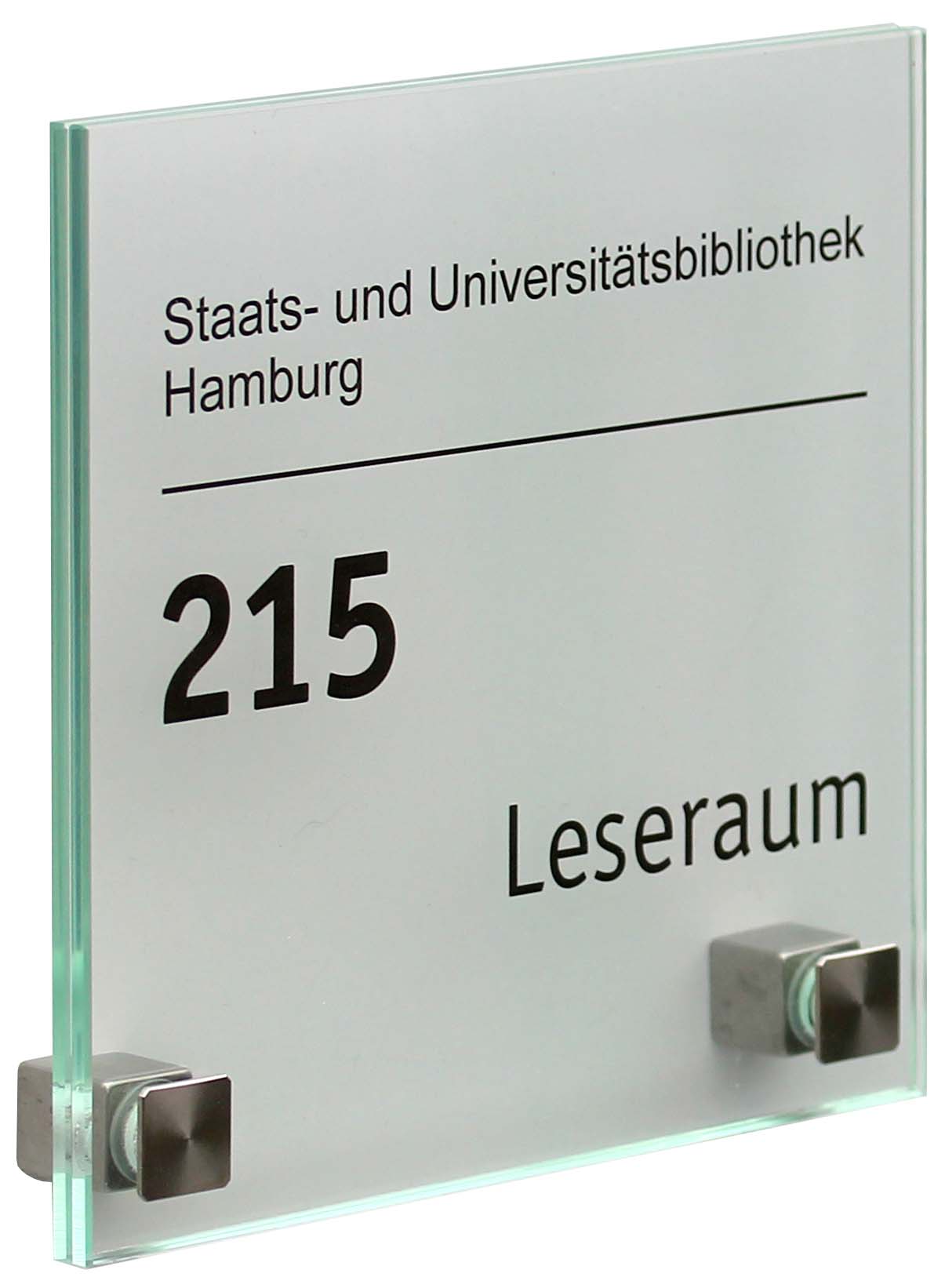Glas-Türschild INOFIX-Q - 150 x 150 mm