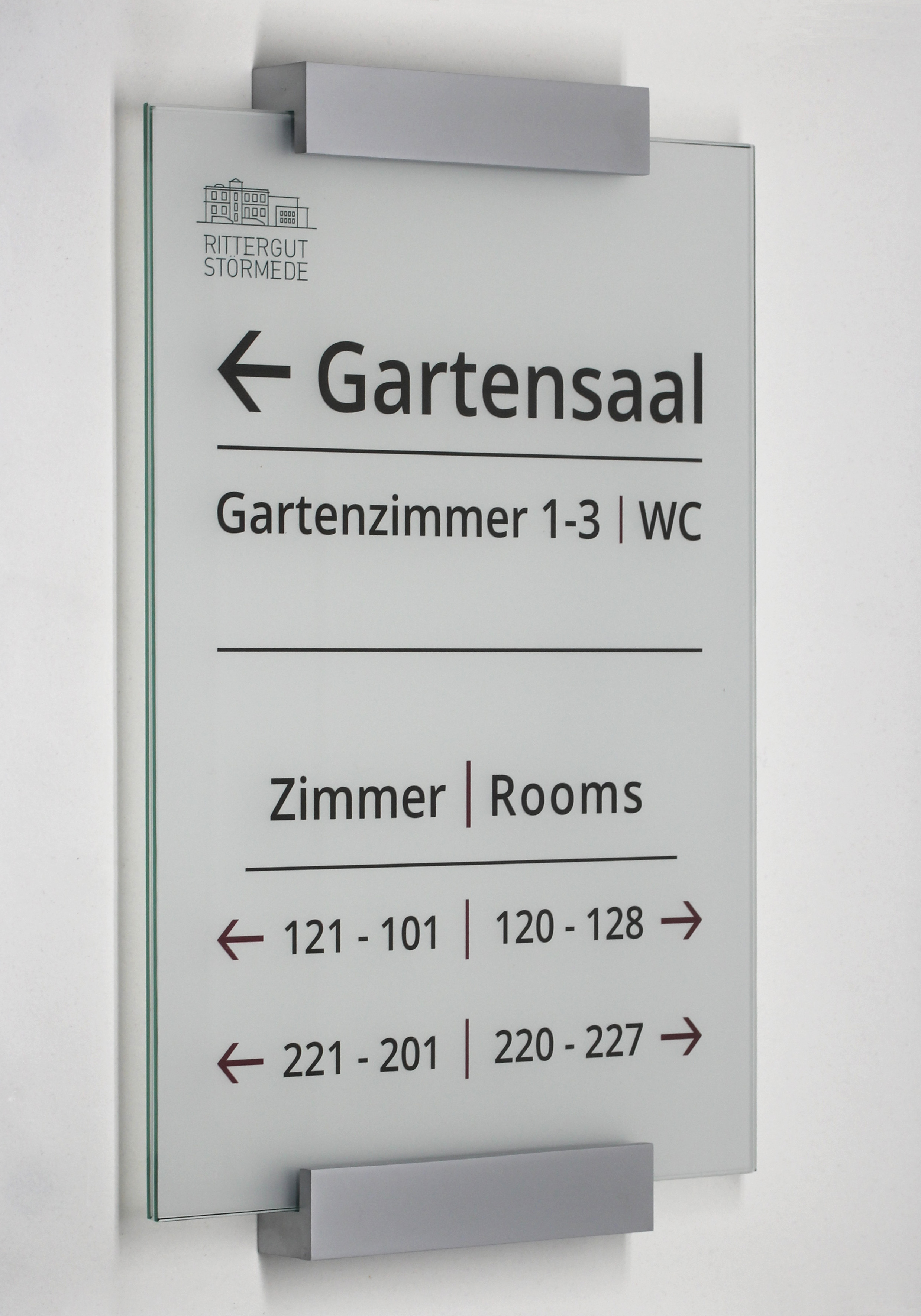 Glas-Türschild MONACO - 297 x 420 mm A3 hoch