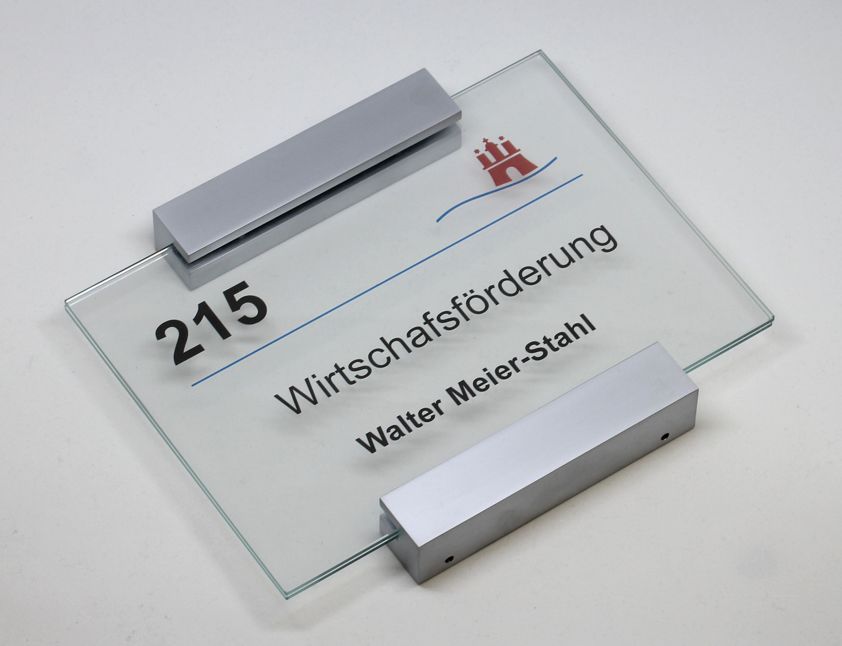 Glas-Türschild MONACO - 210 x 148 mm A5 quer