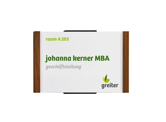 Türschild LMH OSLO Nussbaum - 160 x 103 mm (BxH) A6 quer