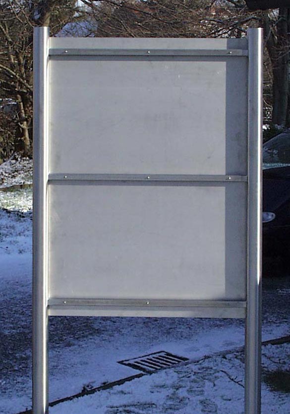 Edelstahl-Schildständer - Typ ESR-H-V2A-Plexi-Mann-Groß