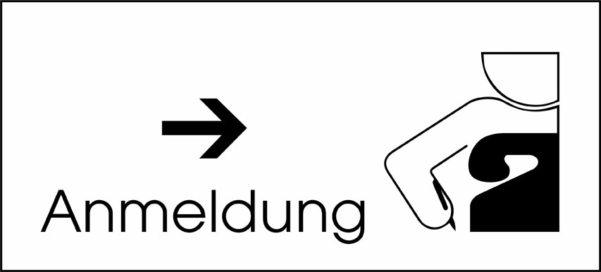 Typ Beta 300 x 135 mm - Anmeldung Pfeil rechts