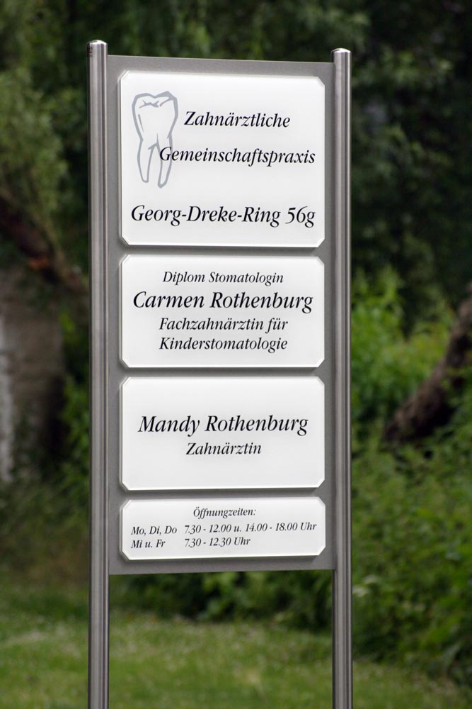 Edelstahl-Schildständer - Typ ESR-H-V2A-Plexi-Rothenburg