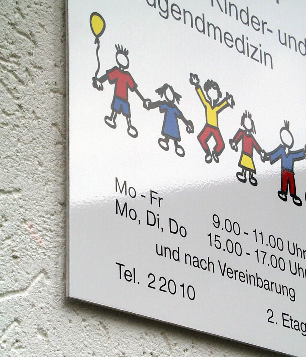Alu-Schild Typ Alpha - 2 mm weiß pulverbeschichtet