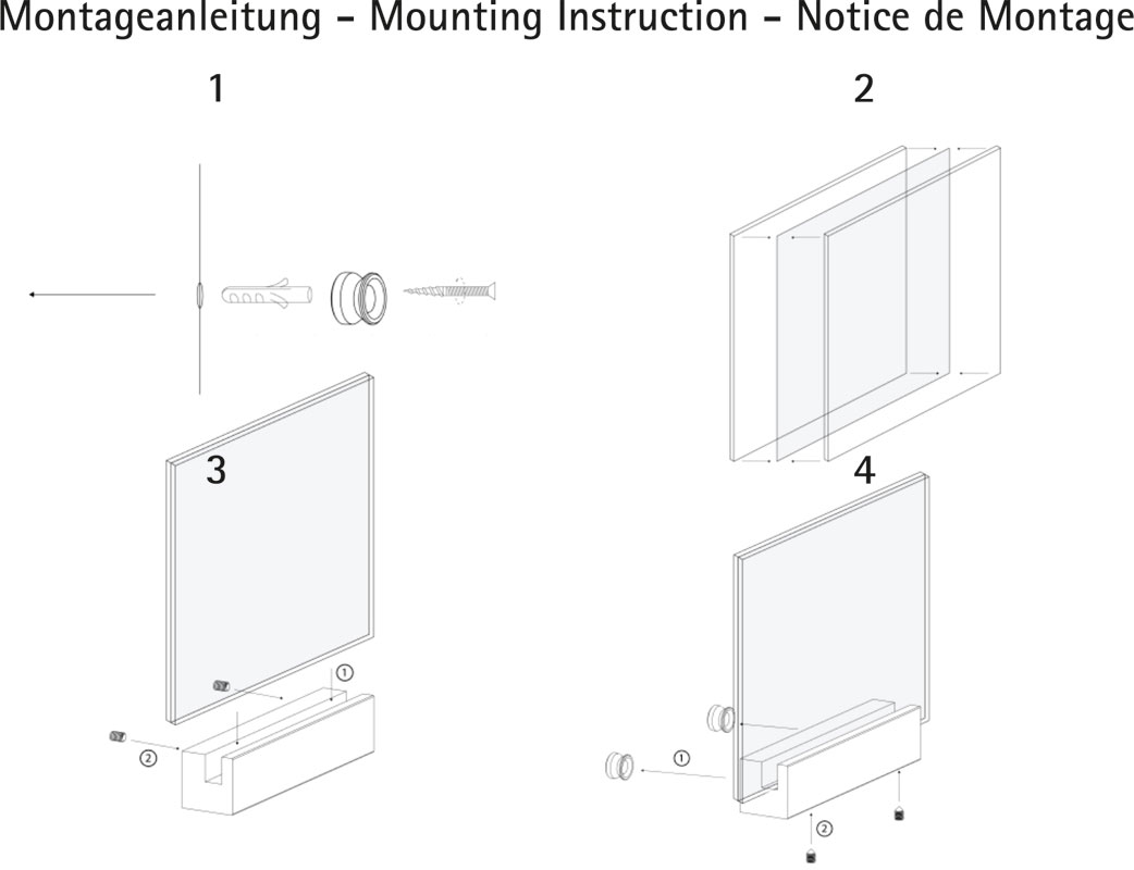 Glas-Türschild MONACO - 337 x 148 mm