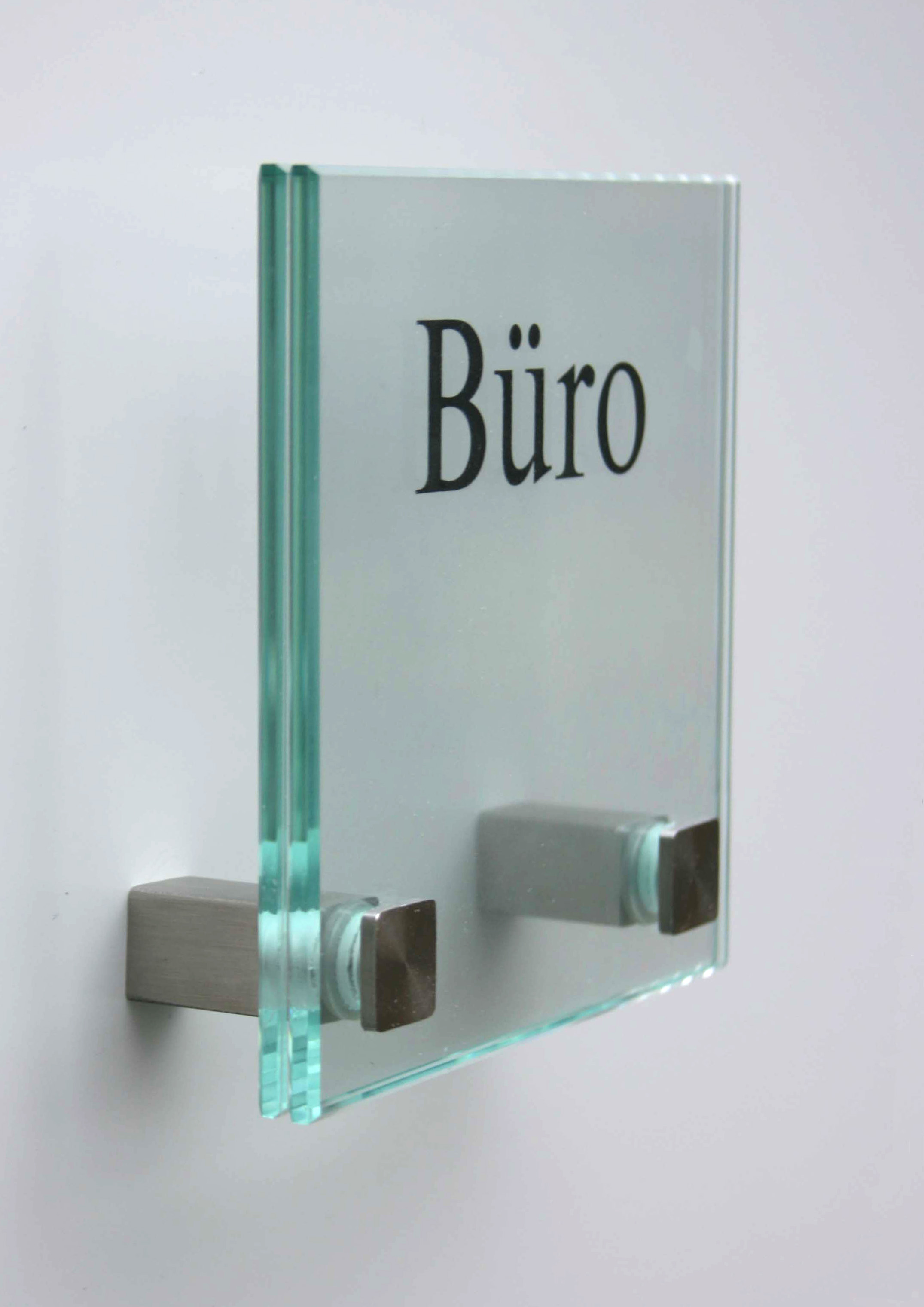 Glas-Türschild INOFIX-Q - 120 x 120 mm