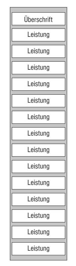Leistungs-Tafel - 225 x 1000 mm - Überschrift + 14 Titel