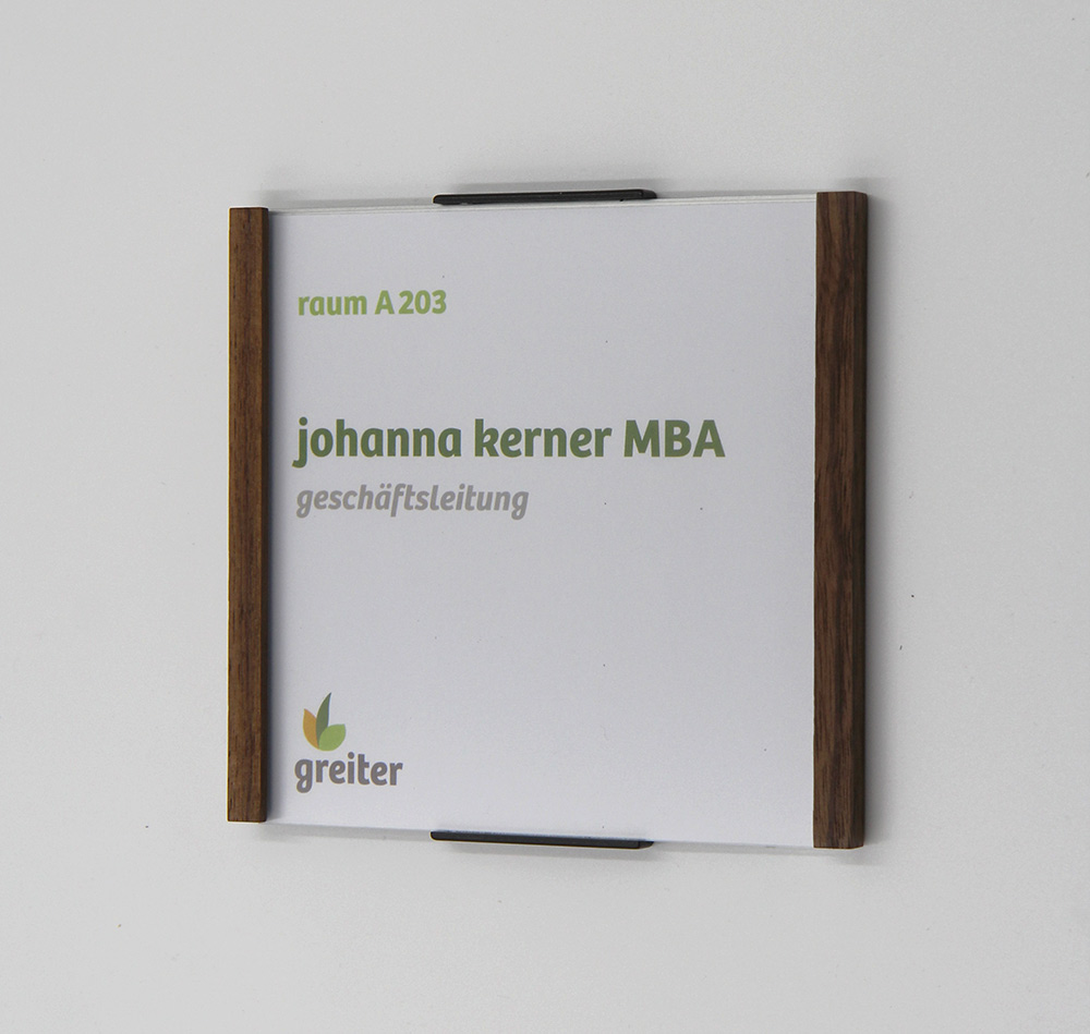 Türschild LMH OSLO Nussbaum - 309 x 420 mm (BxH) A3 hoch