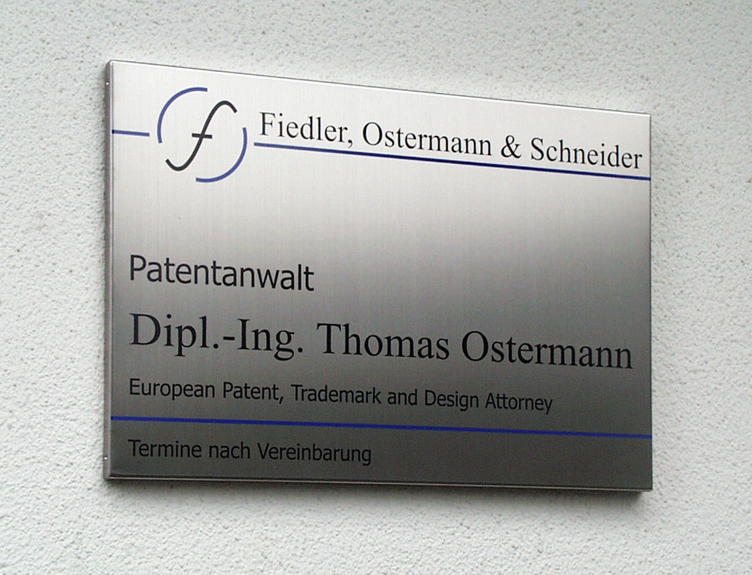 Edelstahl-Kassetten-Schild - 20 mm abgekantet Typ Profil