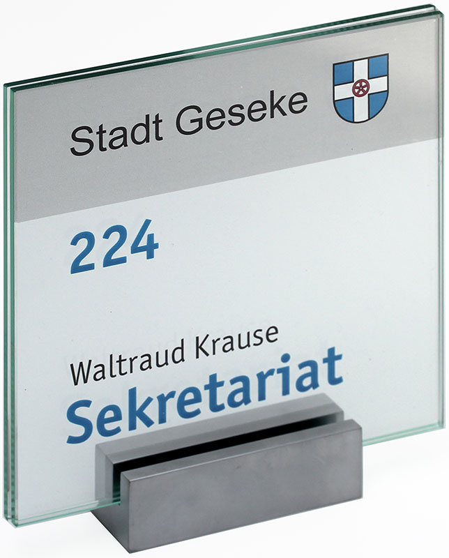Glas-Türschild MONACO - 148 x 148 mm