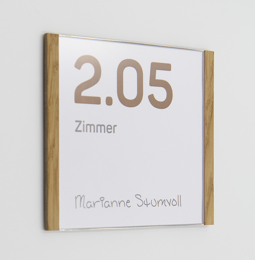 Türschild NIRO.eiche - 163,5 x 150,5 mm