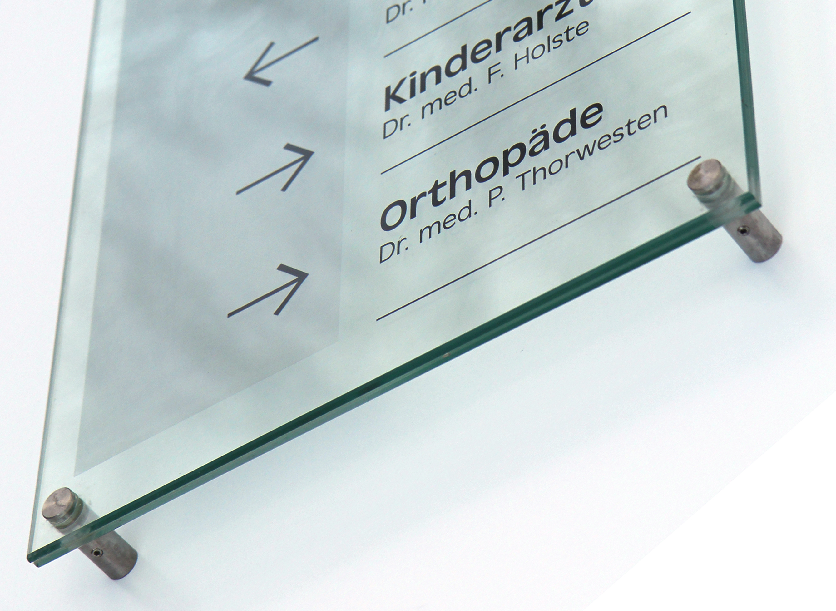 Glas-Türschild KRISTALLUM-R - 210 x 297 mm, A4 (hoch oder quer)