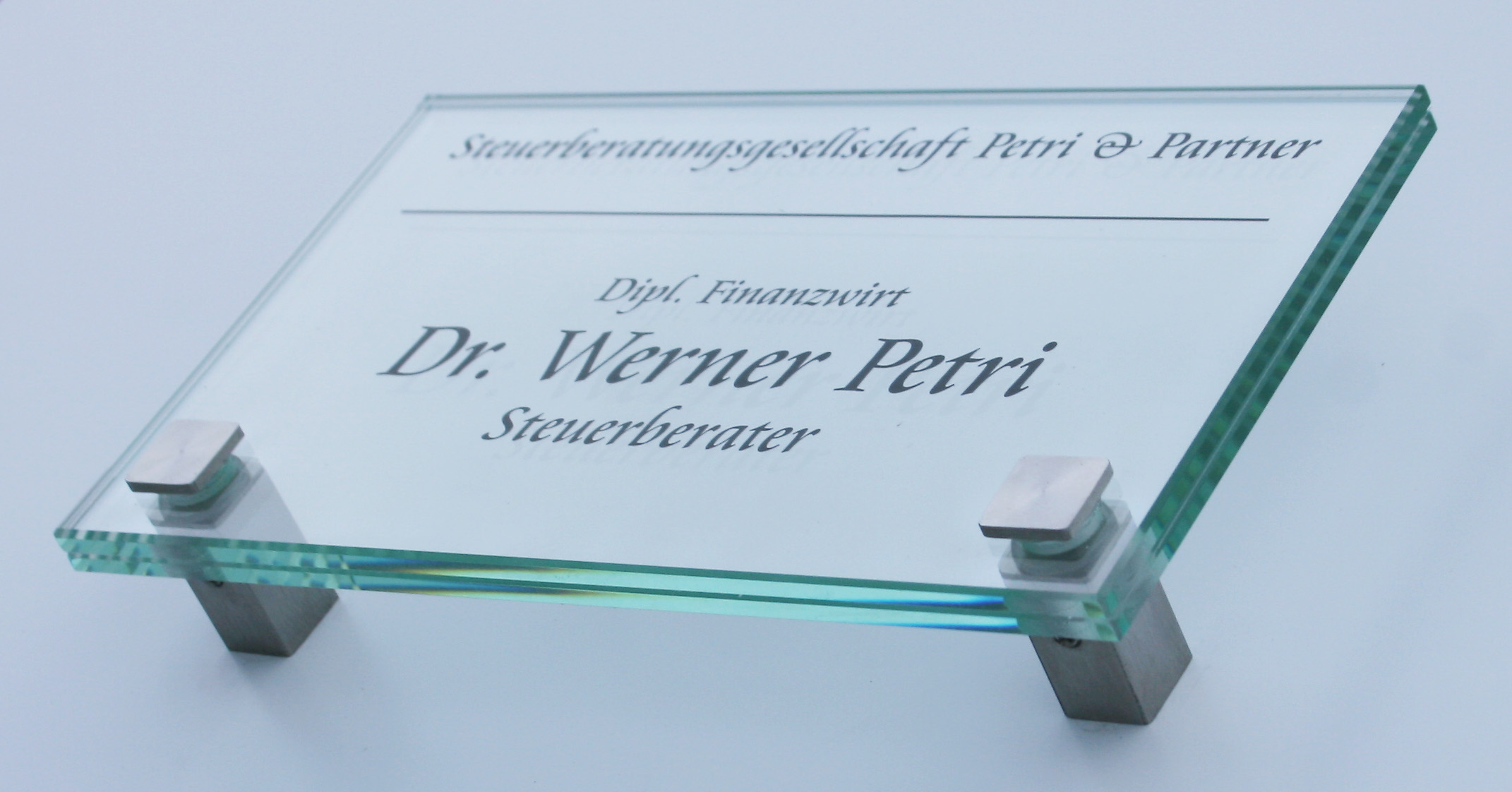 Glas-Türschild INOFIX-Q - 170 x 100 mm (BxH)