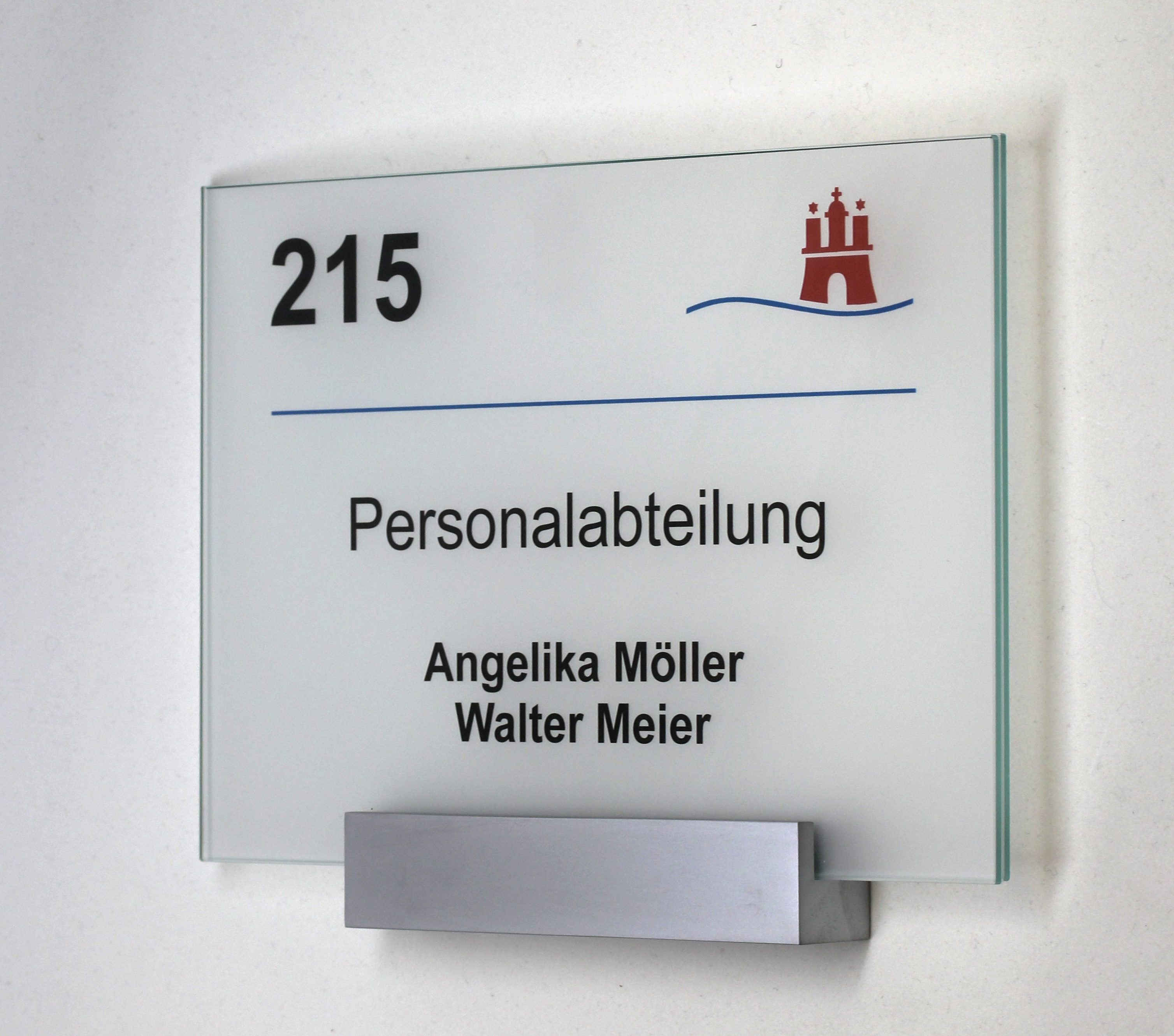 Glas-Türschild MONACO - 210 x 148 mm A5 quer