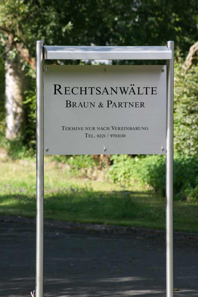 Edelstahl-Schildständer - Typ ESR-V2A-BL-Braun