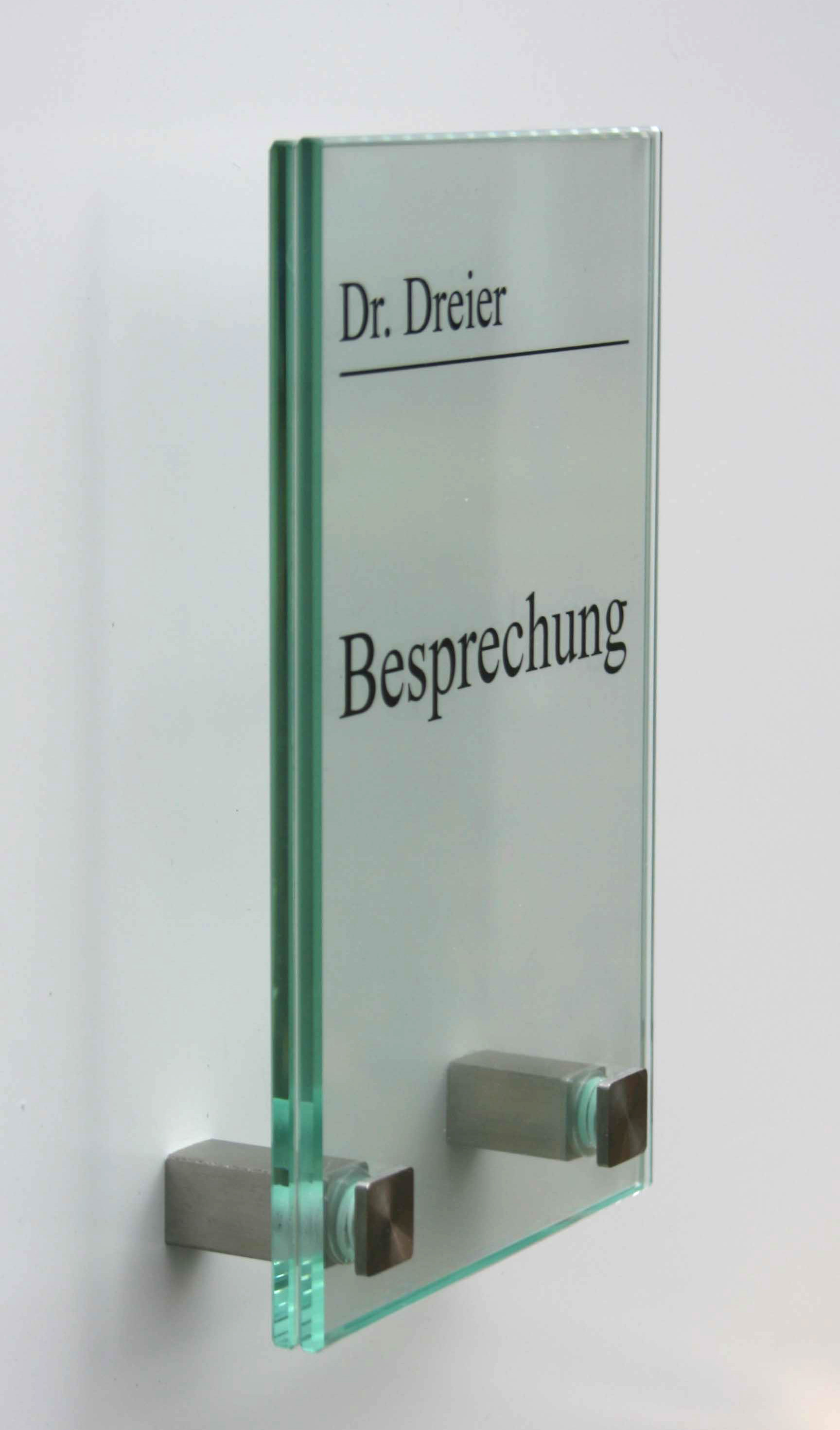 Glas-Türschild INOFIX-Q - 100 x 170 mm (BxH)