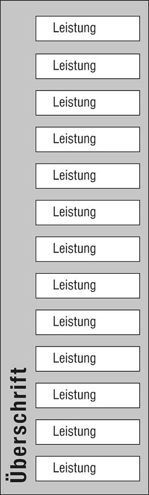 Leistungs-Tafel - 300 x 1000 mm - mit 13 Titel
