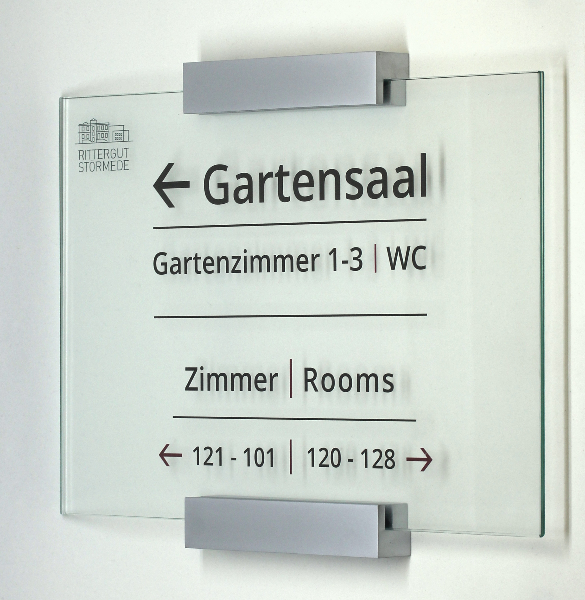 Glas-Türschild MONACO - 297 x 210 mm A4 quer