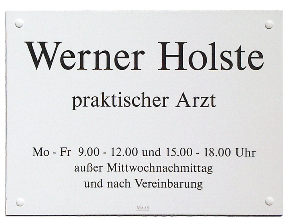 Preiswertes Schild Typ Dibond - 4 mm Alu-Kunststoff-Sandwichplatte