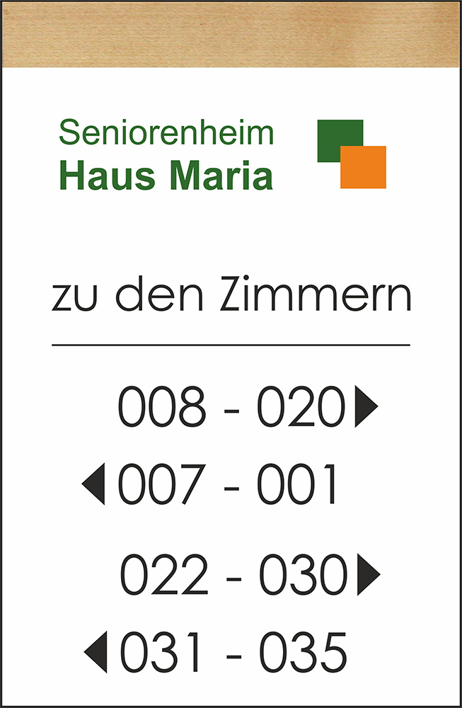 Türschild TwinHolz Buche - 210 x 322 mm (BxH) A4 hoch