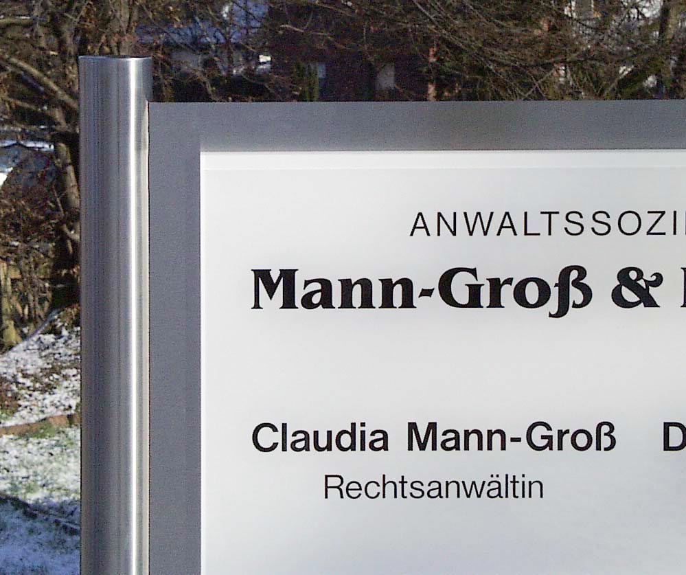 Edelstahl-Schildständer - Typ ESR-H-V2A-Plexi-Mann-Groß