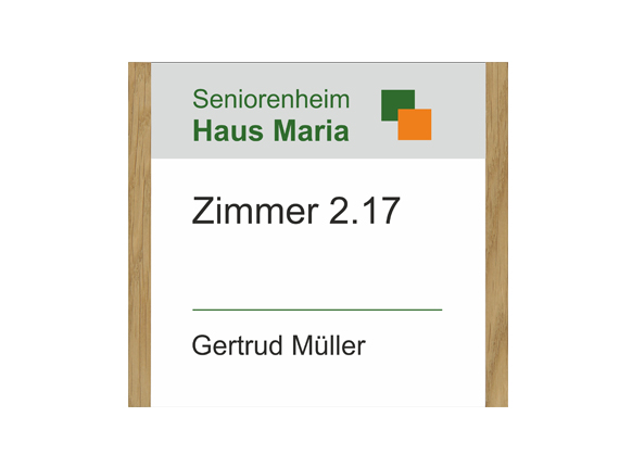 Türschild NIRO.eiche - 163,5 x 150,5 mm