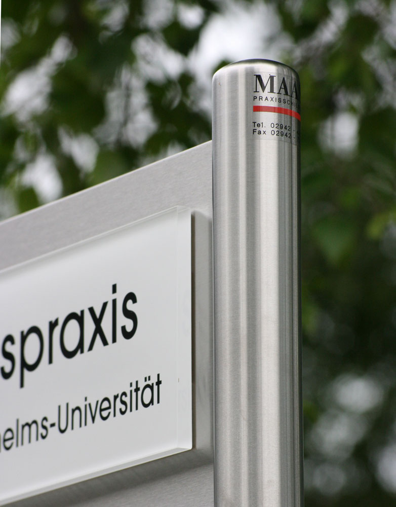 Edelstahl-Schildständer - Typ ESR-H-V2A-Plexi-Lettau