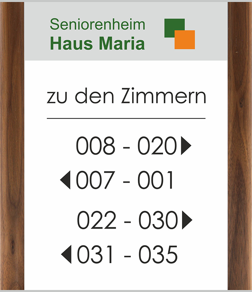 Türschild Westerwald-Nussbaum - 260 x 301 mm (BxH) A4 hoch