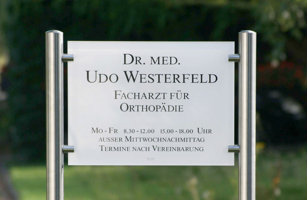 Edelstahl-Schildständer - Typ HGH-Plexi-4030