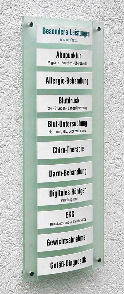 Leistungs-Tafel - 300 x 500 mm - Überschrift + 6 Titel