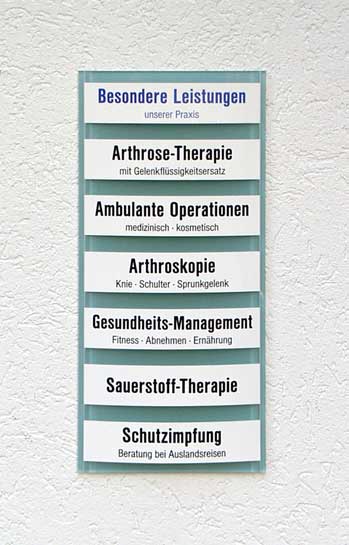 Leistungs-Tafel - 225 x 500 mm - Überschrift + 5 Titel